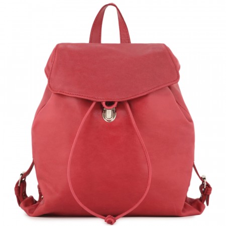  Женский кожаный рюкзак "Паулина" (малина) 