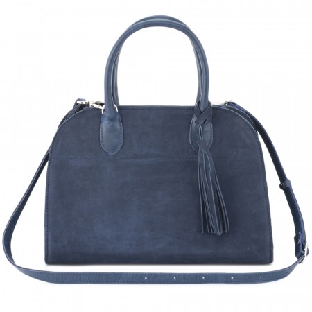 Женская кожаная сумка "Вирджиния" (синяя)