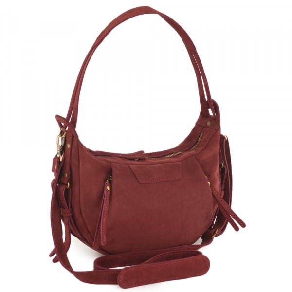 Женская кожаная сумка "Техас" (бордо нубук). фото 1