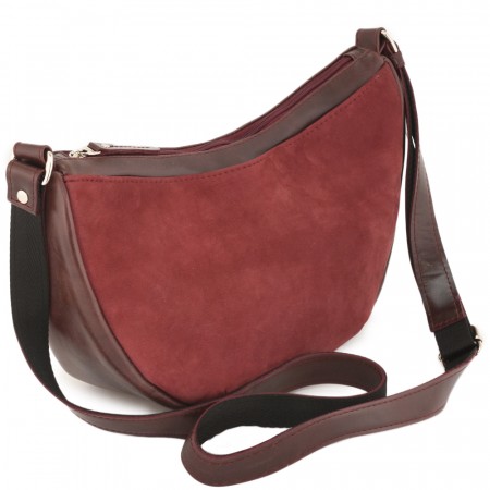 Женская кожаная сумка "Ладога" (вишня)