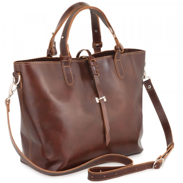 Кожаная женская сумка "Дриада" (коричневая). фото 1