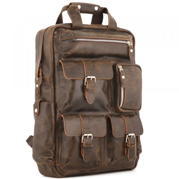 Кожаный рюкзак "Вассерман" (коричневая наппа). фото 1