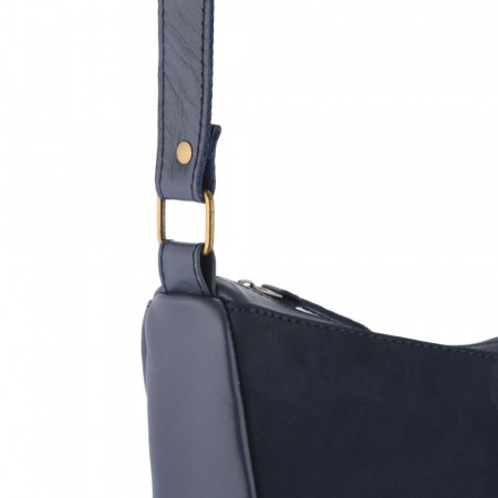 Женская кожаная сумка "Ладога" (синяя)