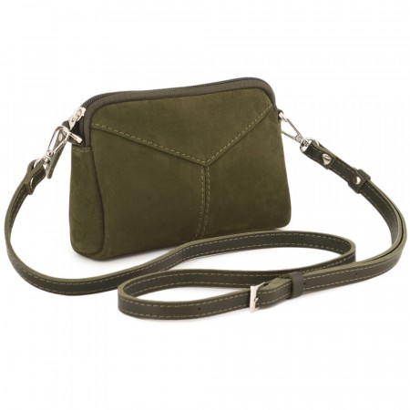  Кожаный клатч "Марта" (нубук хаки)