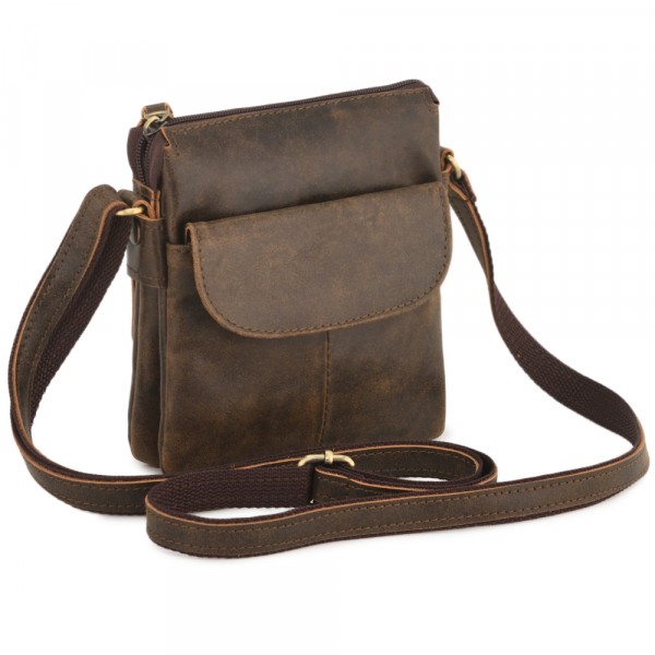 Кожаная сумка "Вуди" (коричневая наппа). фото 1