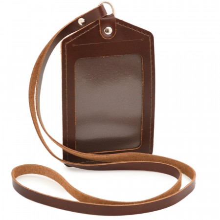 Кожаный бейдж "Польша нью" (коричневый)