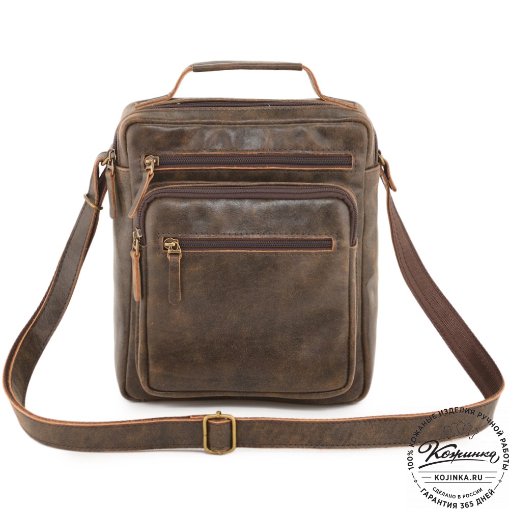 Мужская кожаная сумка "Гектор" (коричневая наппа)
