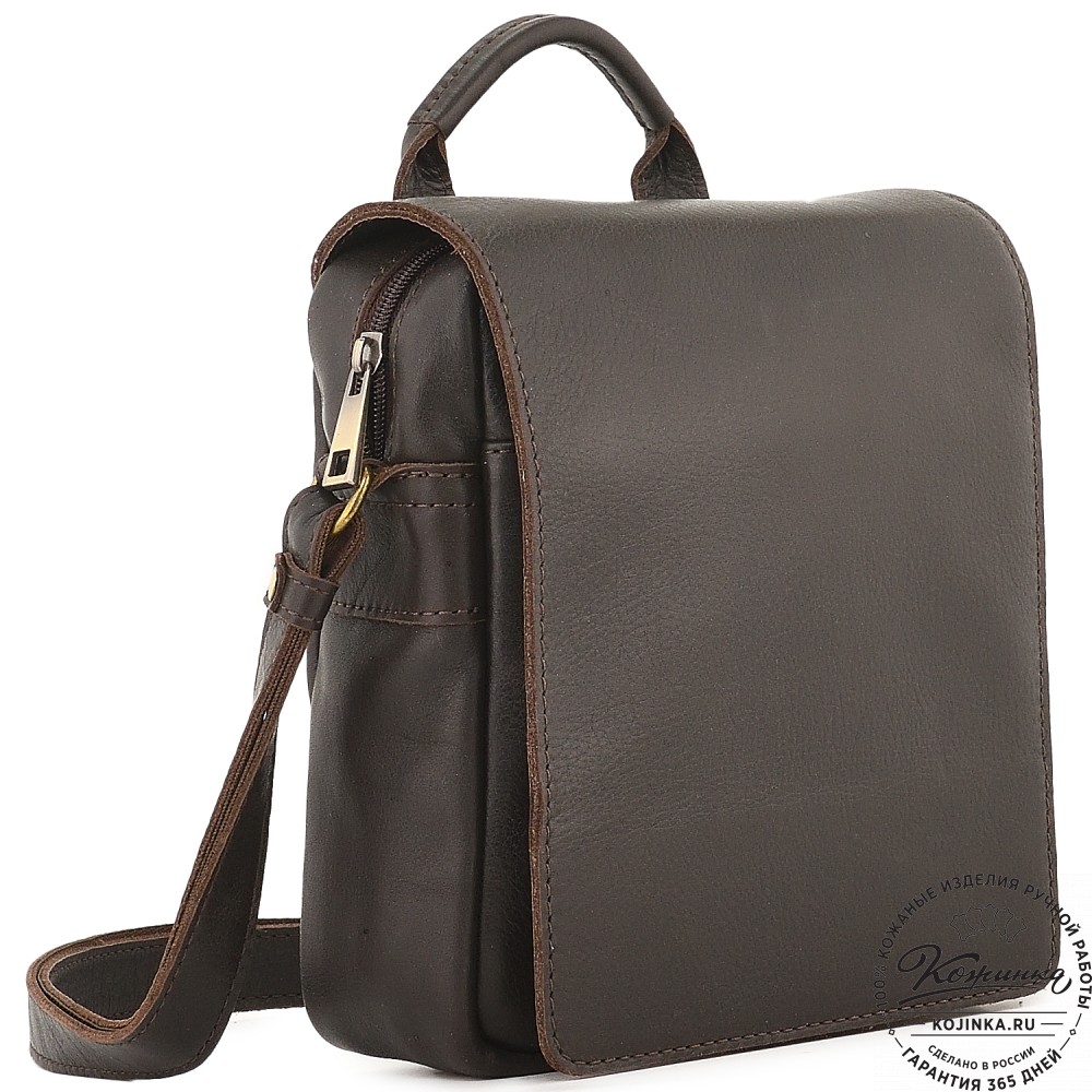 Кожаная сумка "Шерлок макси" (тёмно-коричневый)