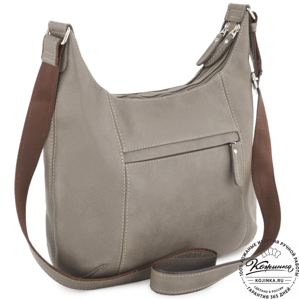 Женская кожаная сумка "Сабрина" (фактура серая)