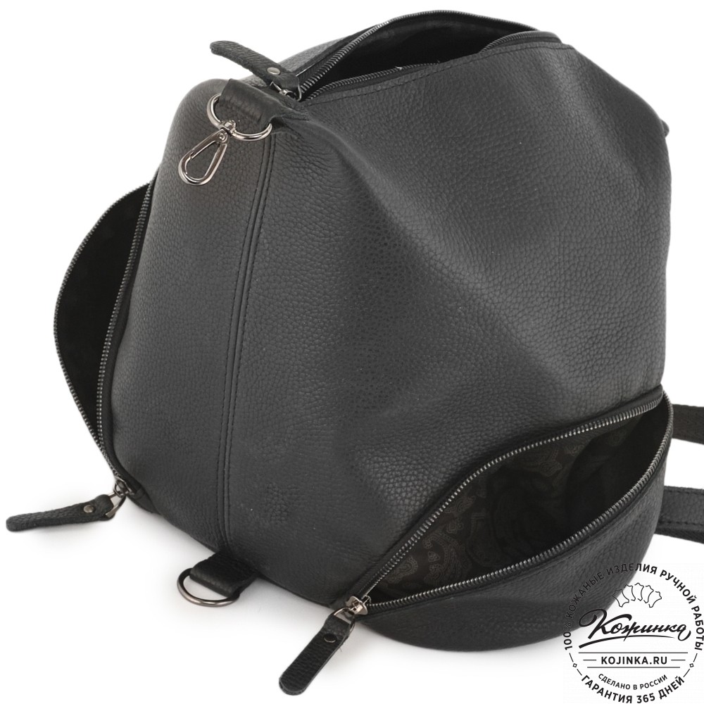 Женский кожаный рюкзак "Афродита" (фактура черный)