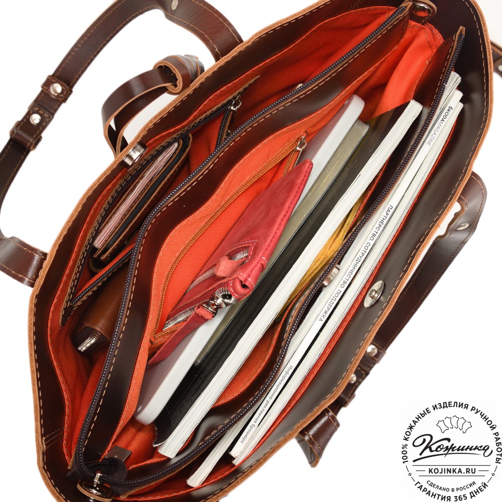 Кожаная женская сумка "Дриада" (коричневая)