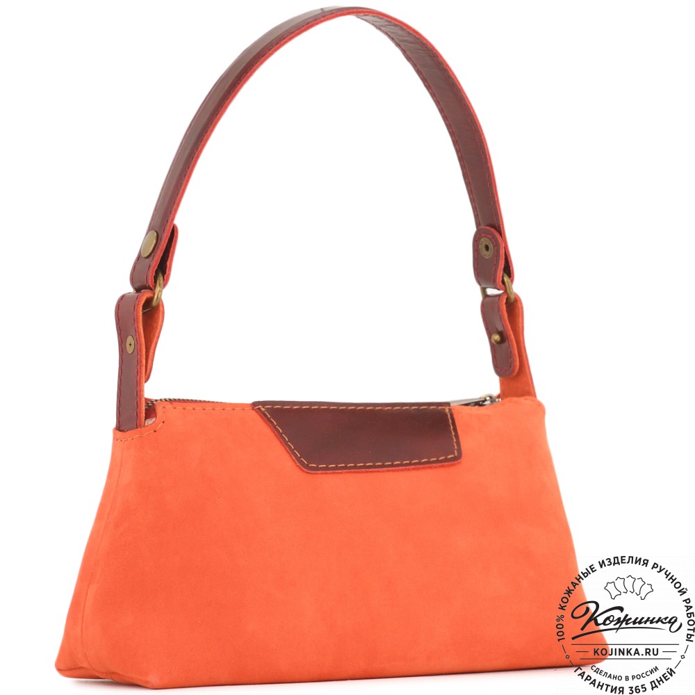 Женская кожаная сумка "Анталия" с косметичкой (вишня)