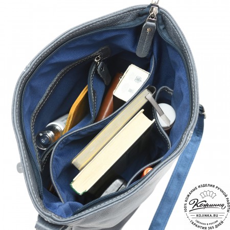 Женская кожаная сумка "Долорес" (джинс)