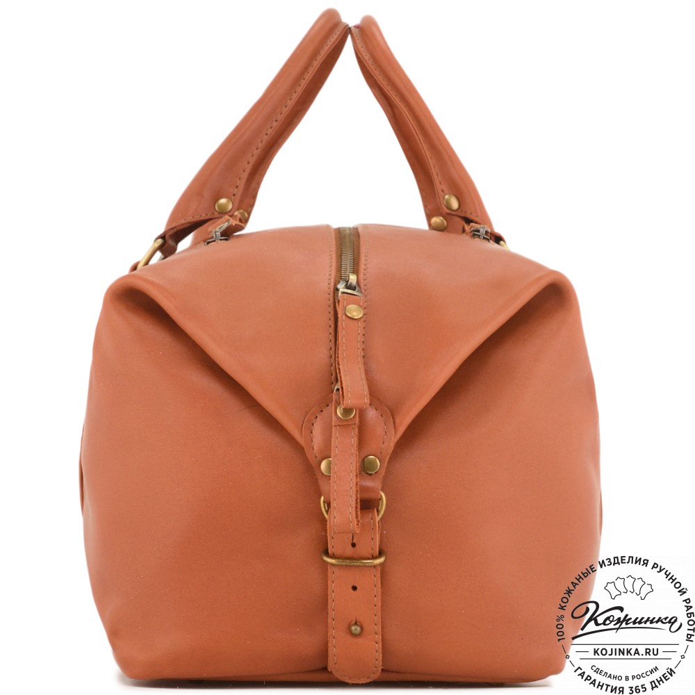 Кожаная дорожно-спортивная сумка Англия (рыжая сиама)