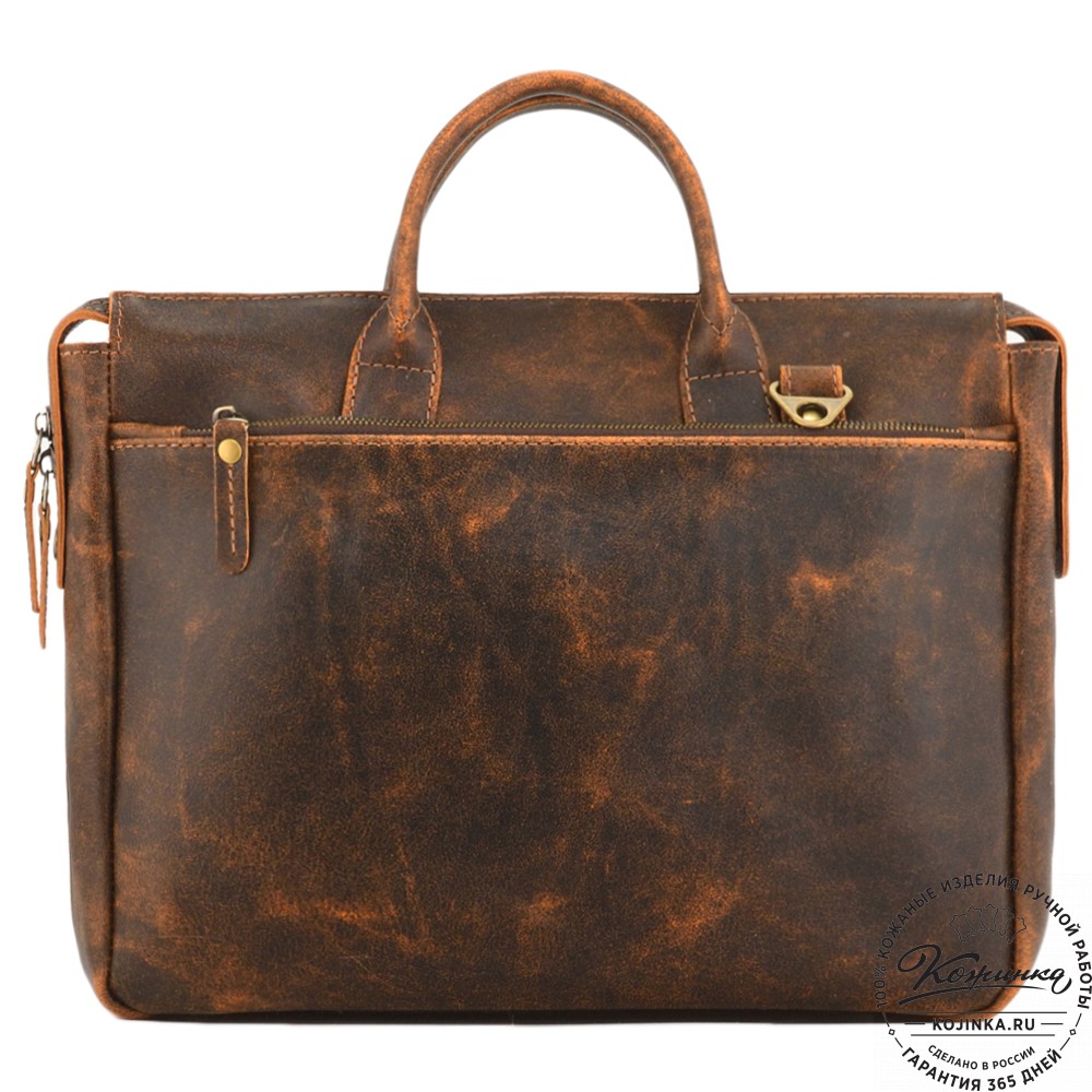 Кожаная деловая сумка "Гранд" (коричневая эксклюзив)