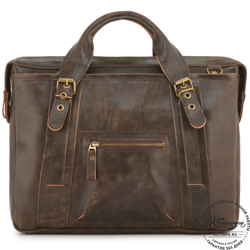 Кожаная деловая сумка "Доминик" (коричневая наппа)