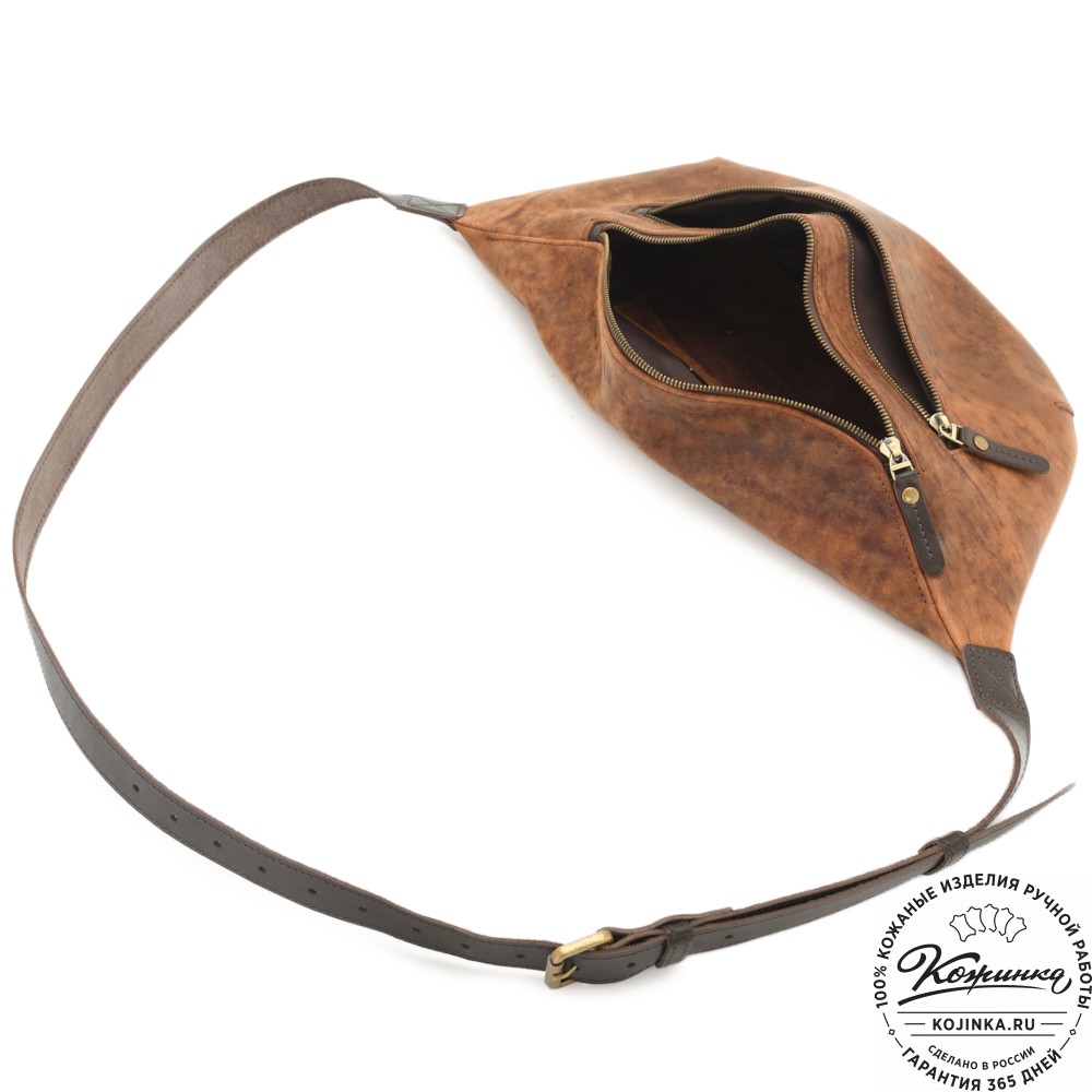 Кожаная сумка на пояс "Манчестер" (светло-коричневый) 