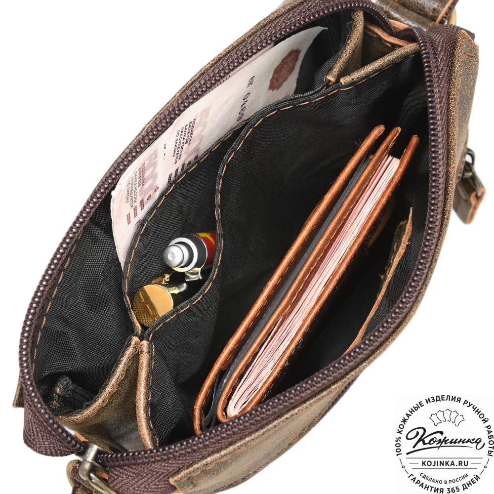 Кожаная сумка "Вуди" (коричневая наппа)