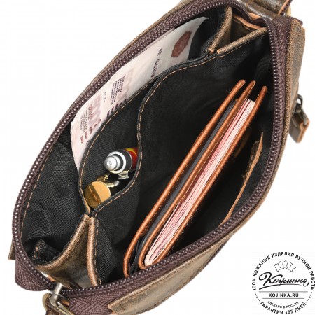Кожаная сумка "Вуди" (коричневая наппа)