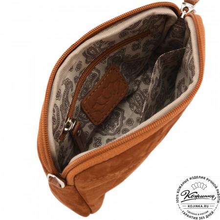  Кожаный клатч "Марта" (нубук рыжий)