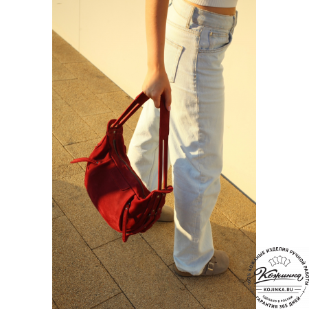 Женская кожаная сумка "Техас" (бордо нубук)