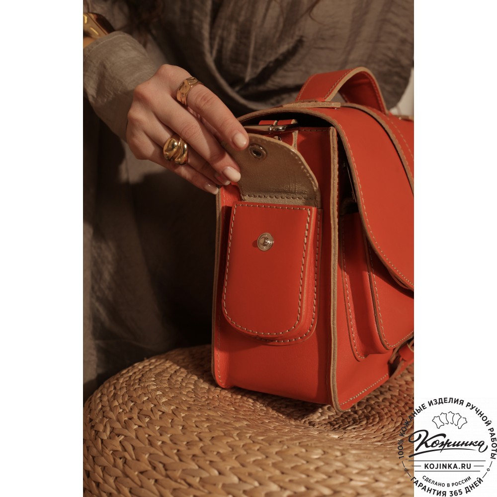 Кожаная сумка "Виктория" (рыжая)