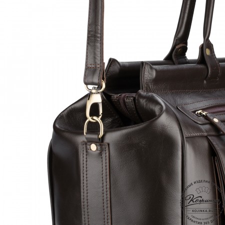 Кожаный дорожный саквояж "Бранденбург" (тёмно-коричневый)