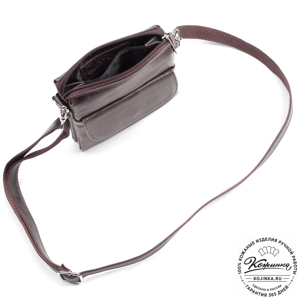 Кожаная сумка "Вуди" (тёмно-коричневый антик)