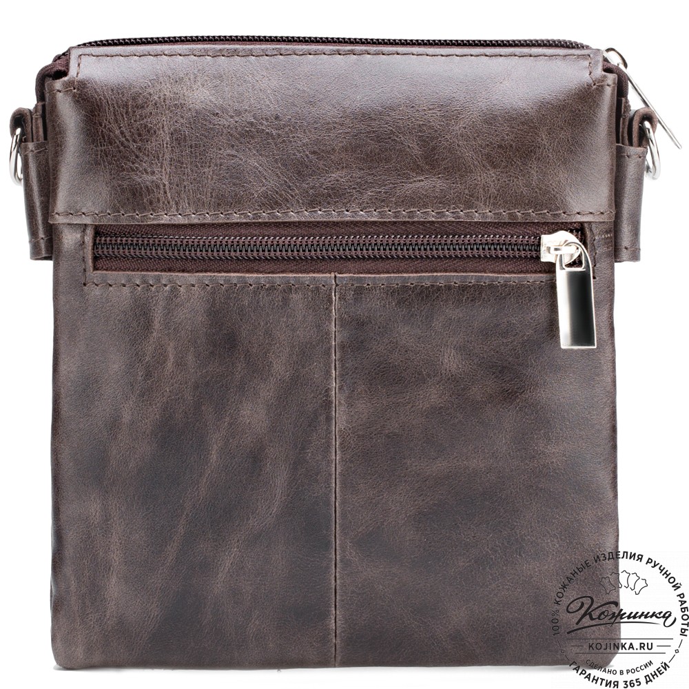 Кожаная сумка "Вуди" (тёмно-коричневый антик)