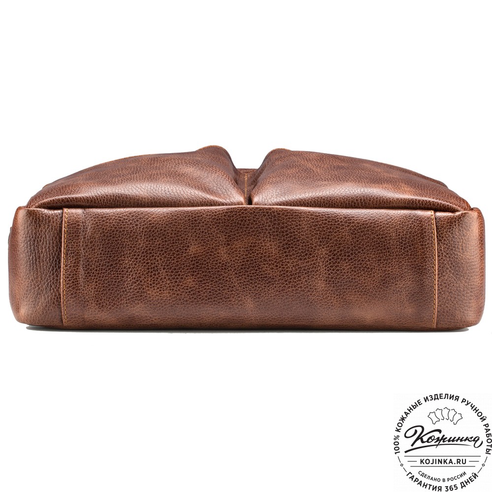 Кожаная деловая сумка "Хантер" (светло-коричневая)