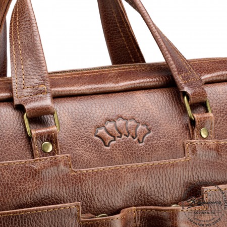 Кожаная деловая сумка "Хантер" (светло-коричневая)