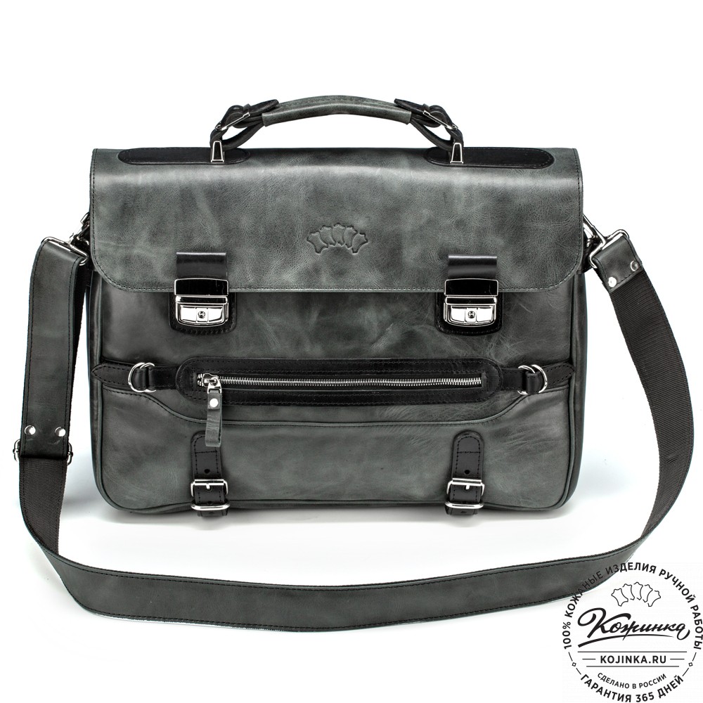 Кожаный портфель "Сталкер" (черный антик)