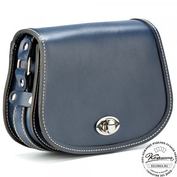 Женская кожаная сумка "Вивьен" (синяя). фото 1
