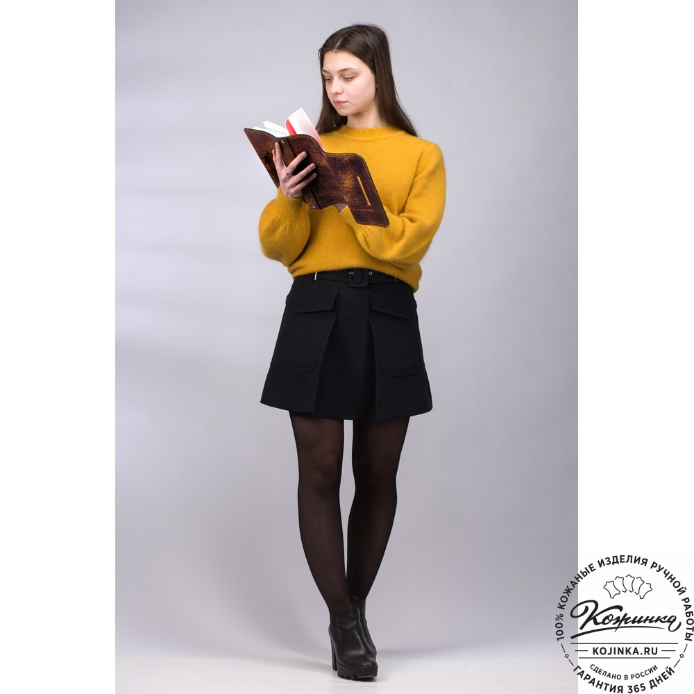 Кожаный ежедневник на кольцах "Самуэль" (старение)