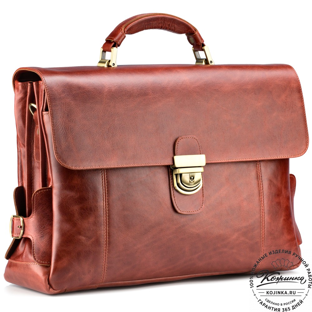 Кожаный портфель "Борменталь" (рыжий антик)
