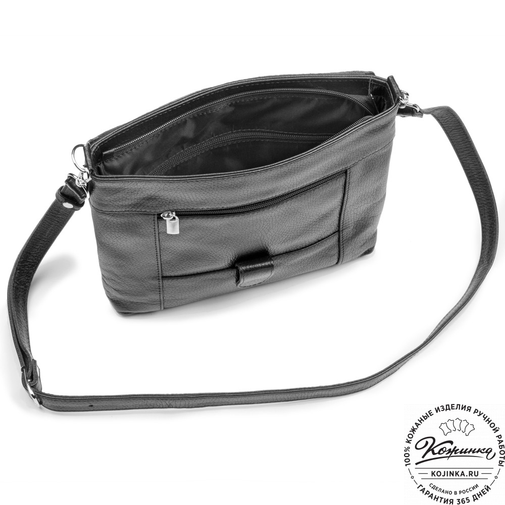 Кожаная сумка "Дуглас" (чёрная)