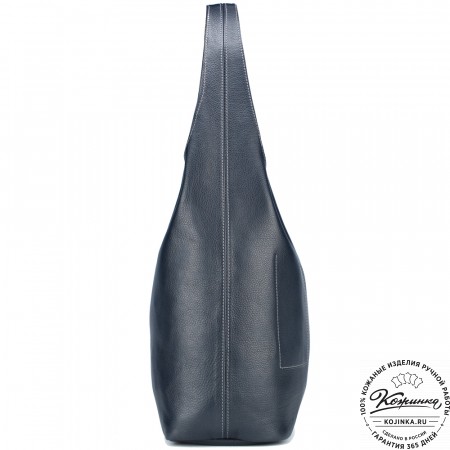 Женская кожаная сумка "Винтаж" (синяя) 