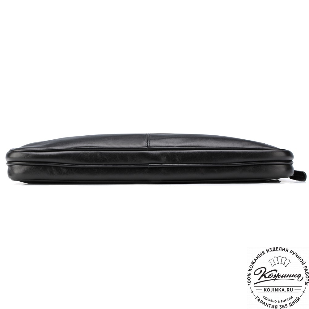 Кожаная деловая сумка "Кларк" (чёрная) 