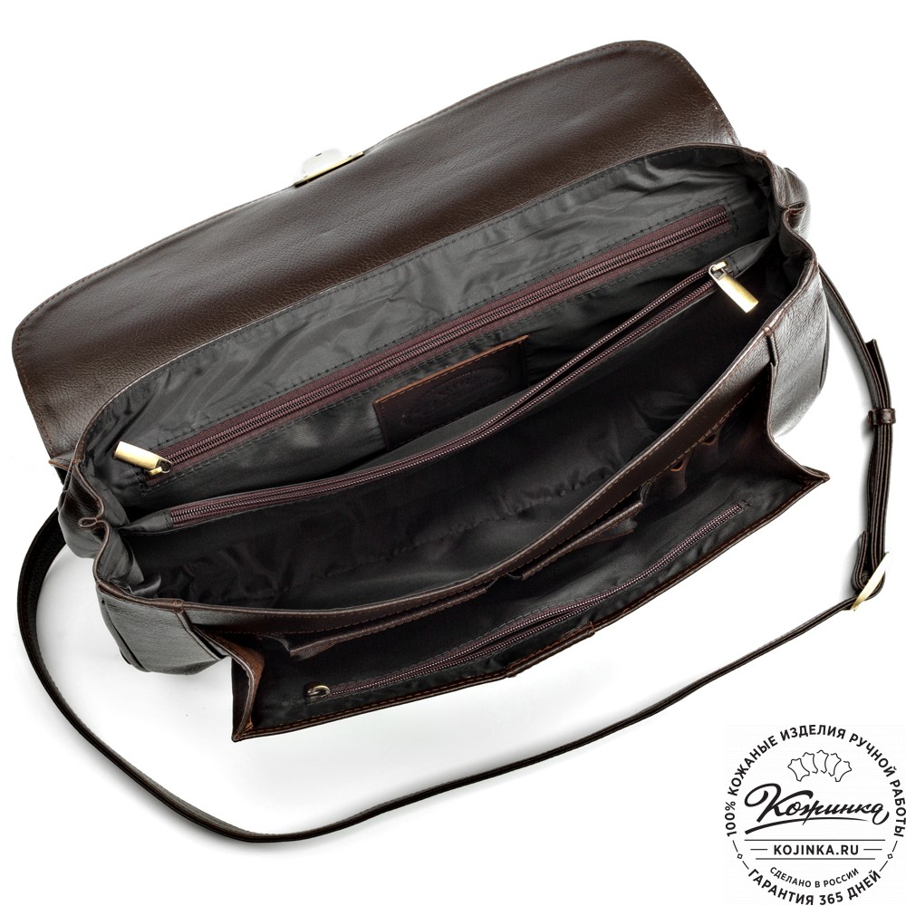 Кожаный портфель "Руби" (тёмно-коричневый)