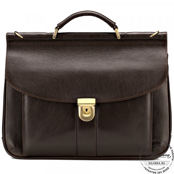 Кожаный портфель "Руби" (тёмно-коричневый). фото 1