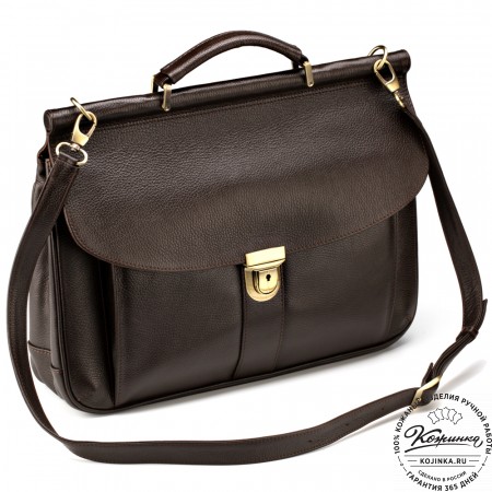 Кожаный портфель "Руби" (тёмно-коричневый)