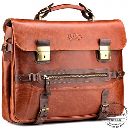 Кожаный портфель "Сталкер" (рыжий антик)