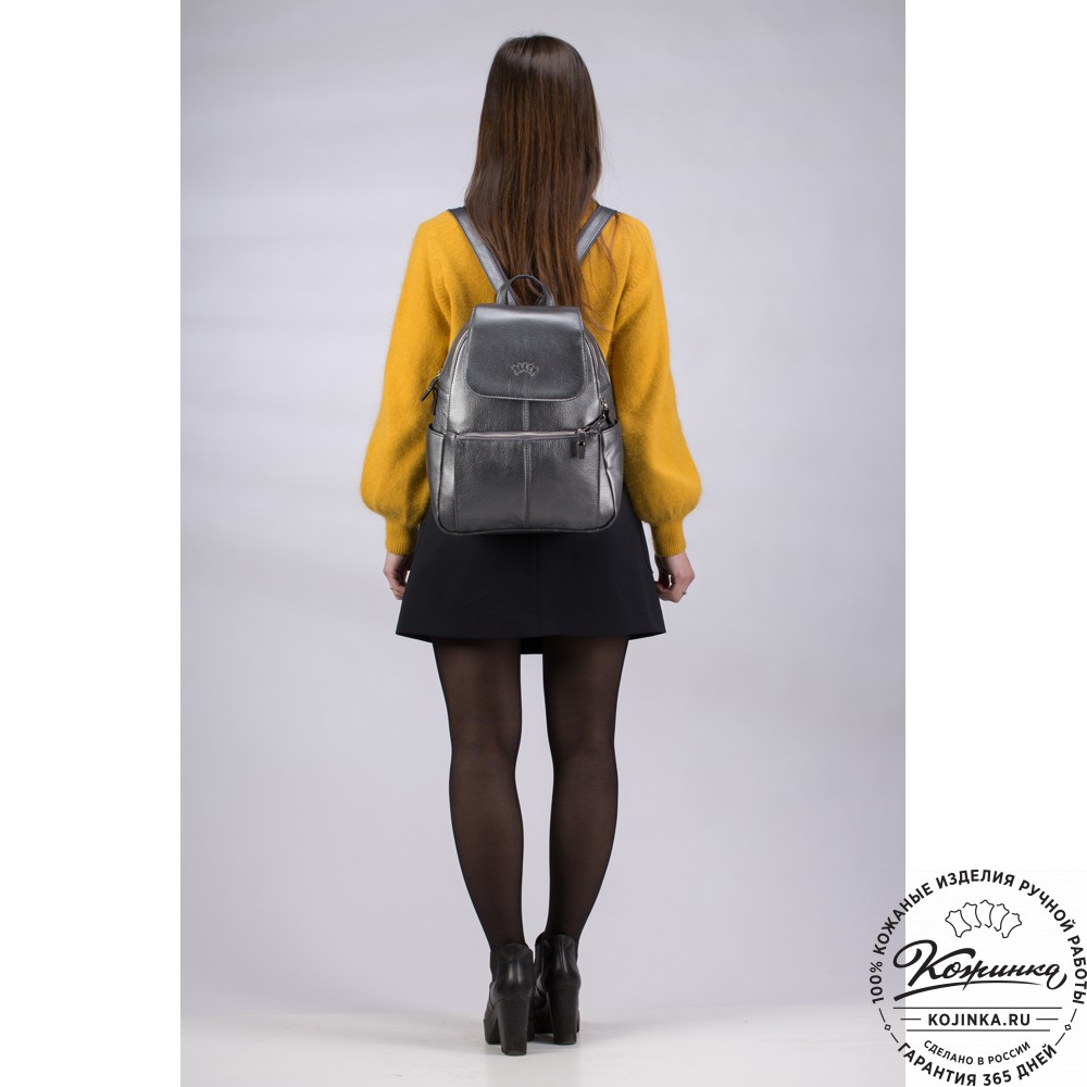 Кожаный рюкзак "Дафна" (чёрный)