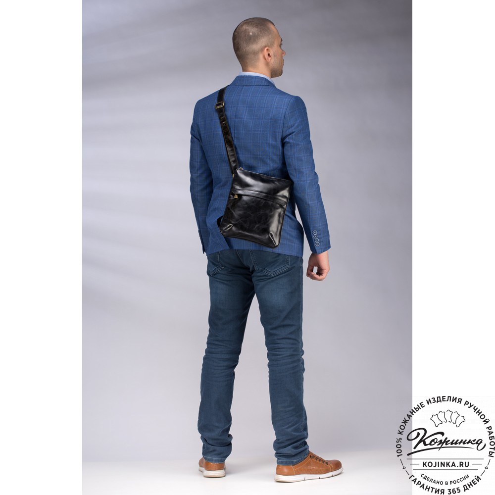 Кожаная сумка "Говард" (чёрная)