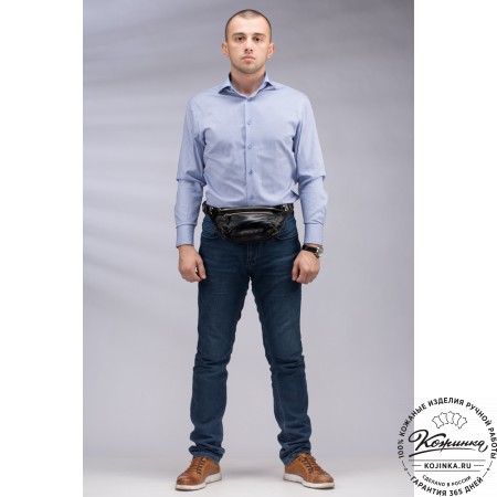 Кожаная сумка на пояс "Рики" (коричневая)