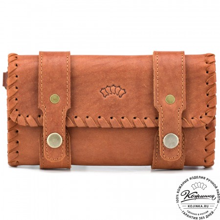 Кожаный клатч "Смит" (рыжий)