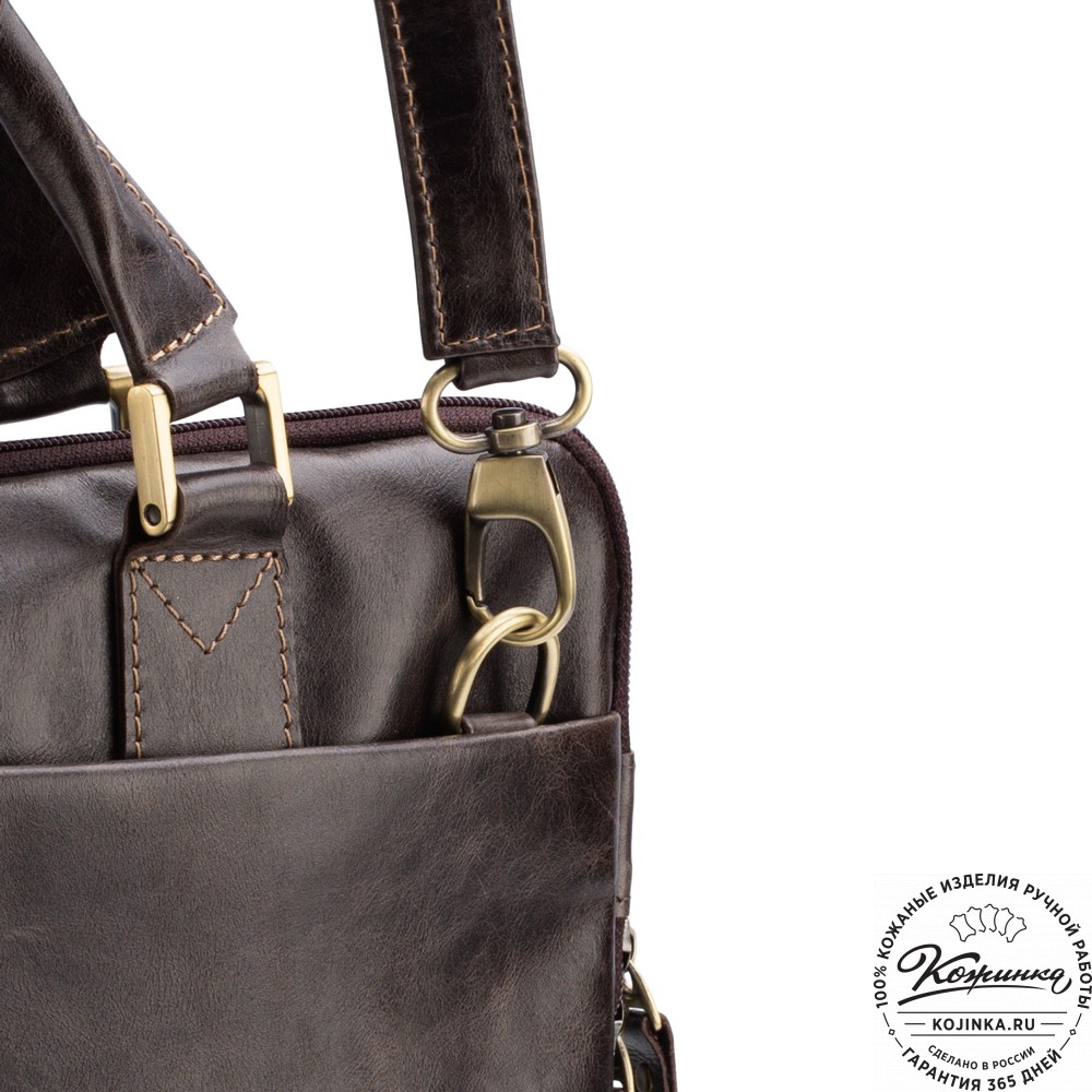 Кожаная деловая сумка "Ральф" (тёмно-коричневый антик) 