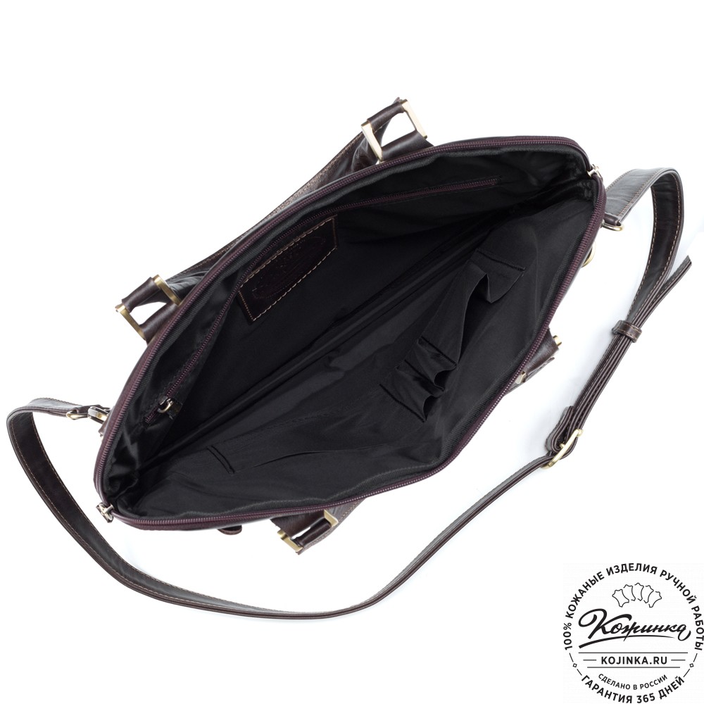 Кожаная деловая сумка "Ральф" (тёмно-коричневый антик) 