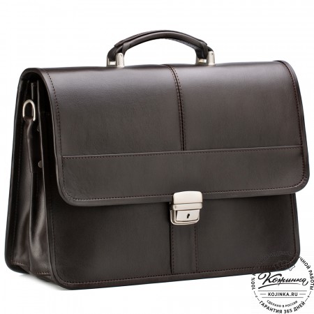 Кожаный портфель "Вильгельм" (тёмно-коричневый)