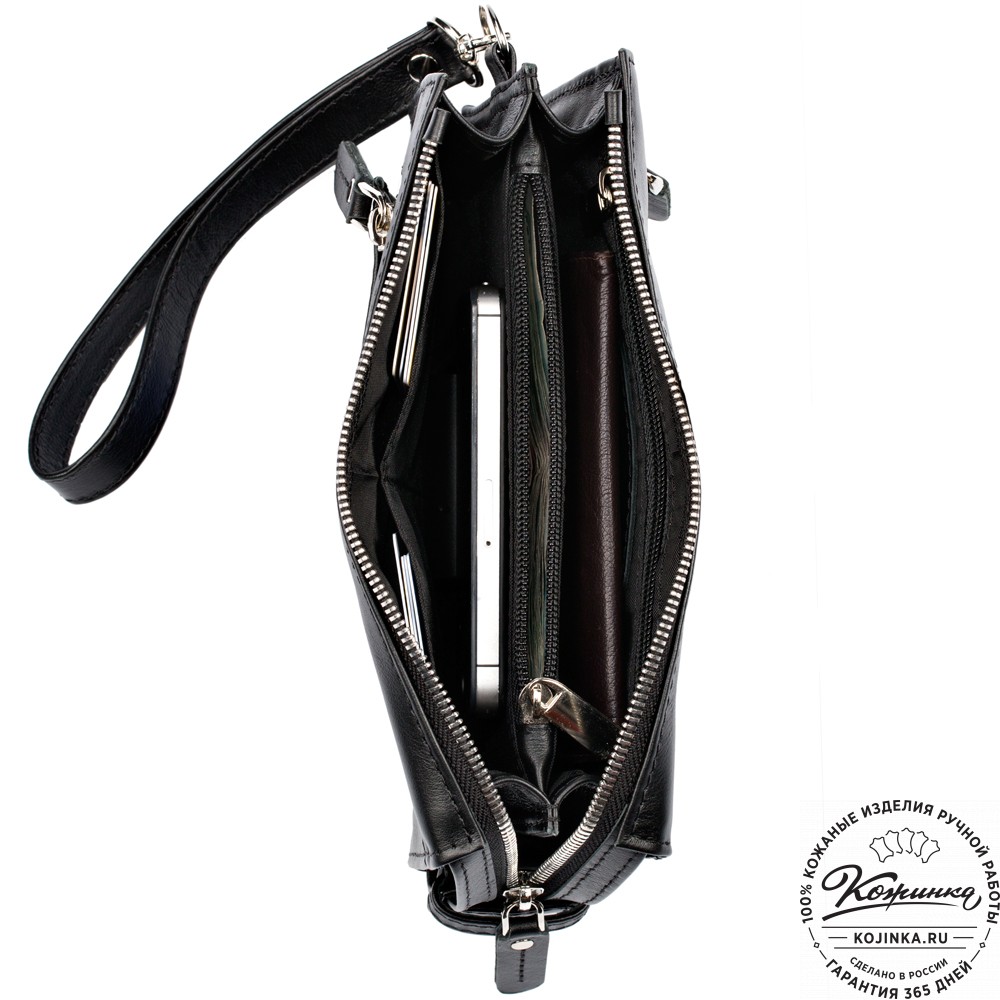 Кожаный клатч "Элвин" (чёрный) 